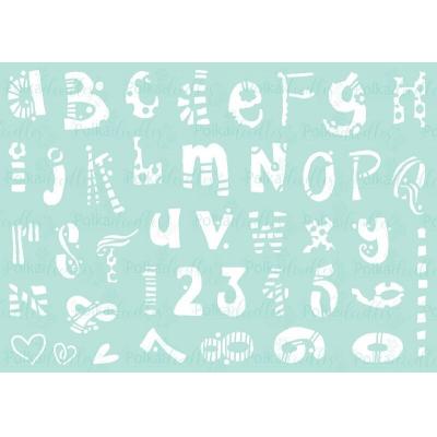 Polkadoodles Stencil - Funky Alphabet